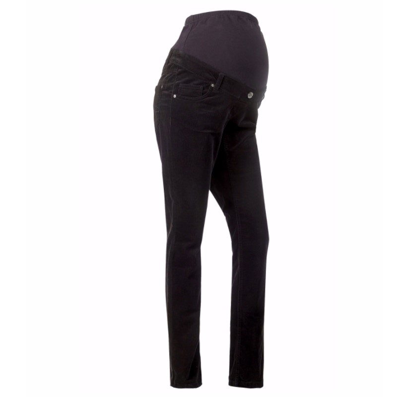 Maternity cord trousers black overbump 